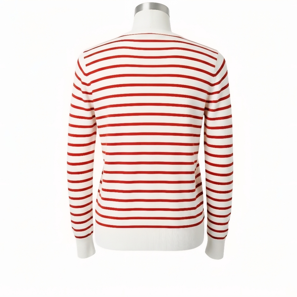 Ralph Lauren Sport/Red and White Striped Sweater/Blue Pony/Medium/Lightweight - Picture 3 of 8